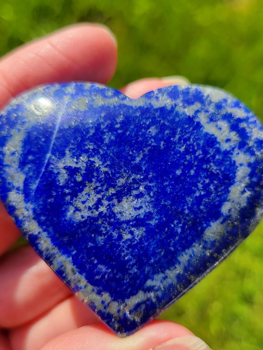 Lapus Lazuli Heart Shaped Palm Stone (LL058)